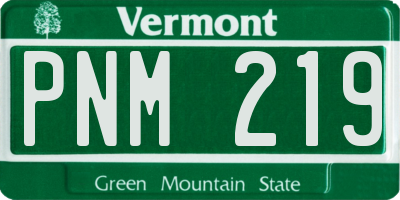 VT license plate PNM219