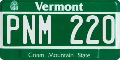 VT license plate PNM220