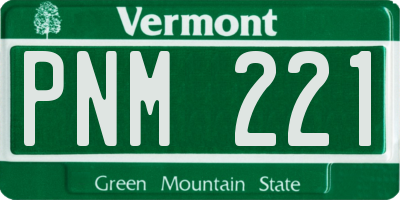 VT license plate PNM221