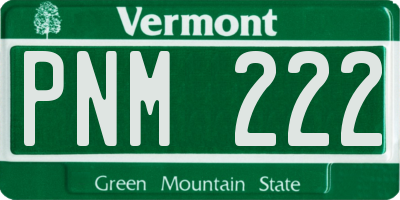 VT license plate PNM222