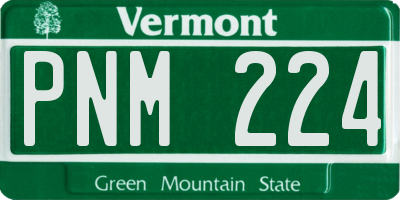 VT license plate PNM224