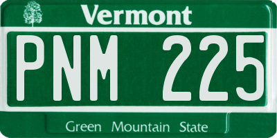 VT license plate PNM225