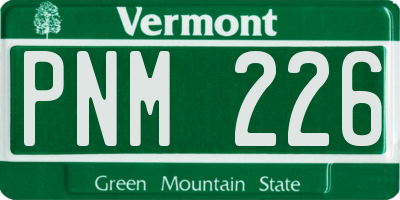 VT license plate PNM226