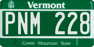 VT license plate PNM228