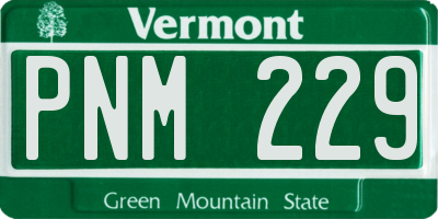 VT license plate PNM229