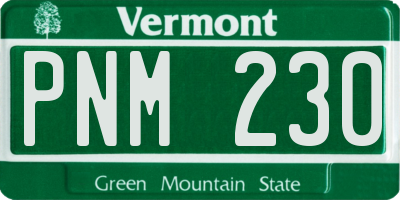 VT license plate PNM230