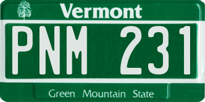 VT license plate PNM231