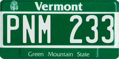 VT license plate PNM233