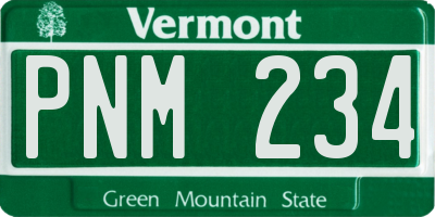 VT license plate PNM234