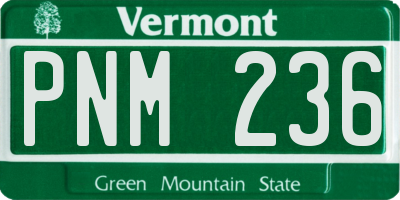 VT license plate PNM236