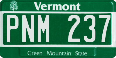 VT license plate PNM237