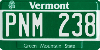 VT license plate PNM238