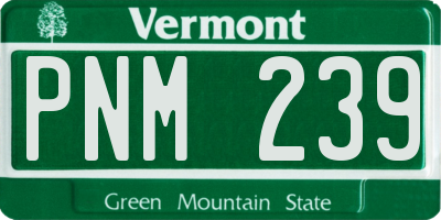 VT license plate PNM239
