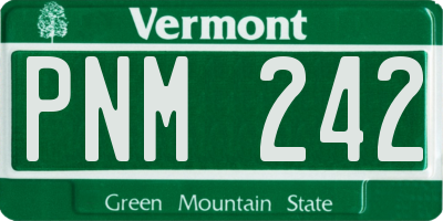 VT license plate PNM242