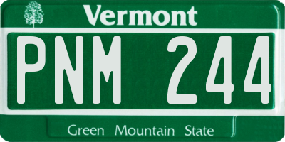 VT license plate PNM244