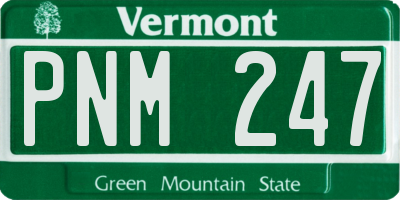 VT license plate PNM247