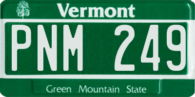 VT license plate PNM249