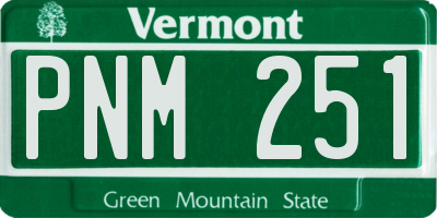 VT license plate PNM251