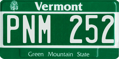 VT license plate PNM252