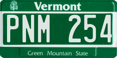 VT license plate PNM254