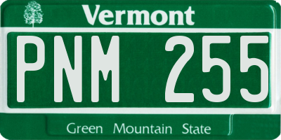 VT license plate PNM255