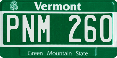 VT license plate PNM260
