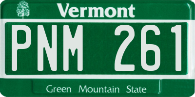VT license plate PNM261
