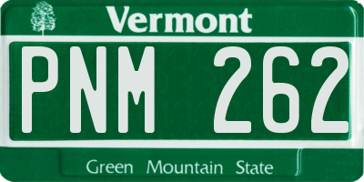 VT license plate PNM262