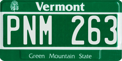 VT license plate PNM263
