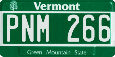 VT license plate PNM266