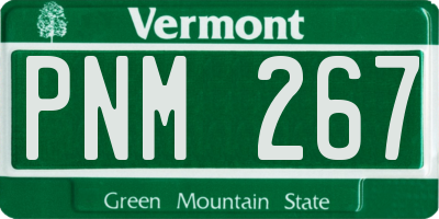 VT license plate PNM267