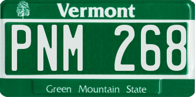 VT license plate PNM268