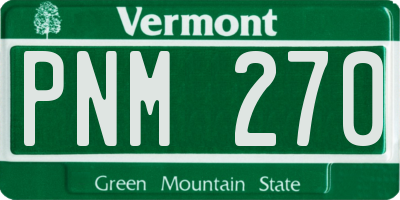 VT license plate PNM270