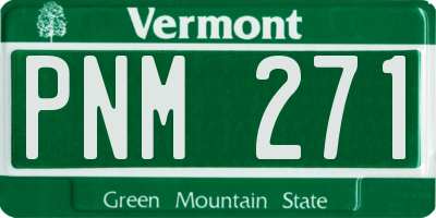 VT license plate PNM271