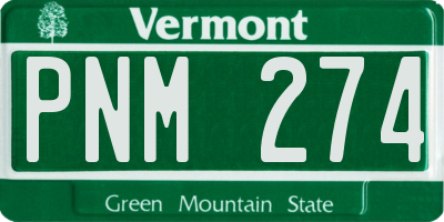 VT license plate PNM274