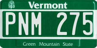 VT license plate PNM275
