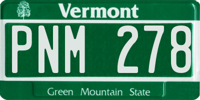 VT license plate PNM278
