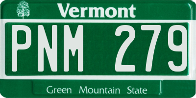 VT license plate PNM279