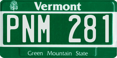 VT license plate PNM281