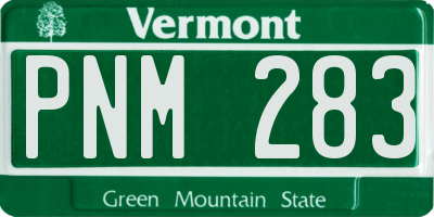 VT license plate PNM283