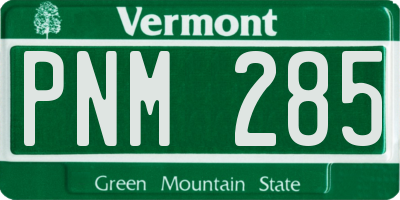 VT license plate PNM285