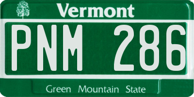 VT license plate PNM286