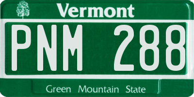 VT license plate PNM288