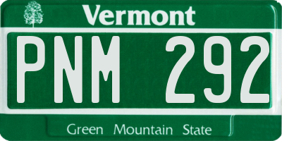VT license plate PNM292