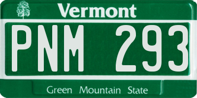 VT license plate PNM293