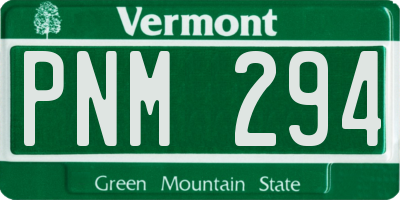 VT license plate PNM294