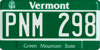 VT license plate PNM298