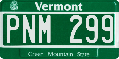 VT license plate PNM299