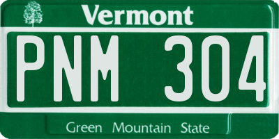 VT license plate PNM304