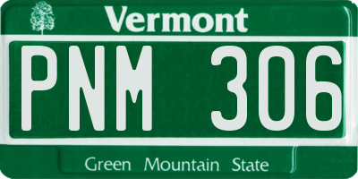 VT license plate PNM306